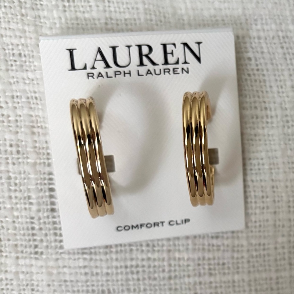 Lauren Ralph Lauren Gold Tone Hoop Earrings